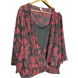 Studio 1940 Women's Red And Black Blouse vamp whimsigoth fairy plus 26 28